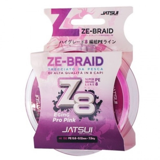 Jatsui ZE-Braid Z8 Eging Pro mt. 150 mm. 0.12 PE 0.6 Kg. 7.5